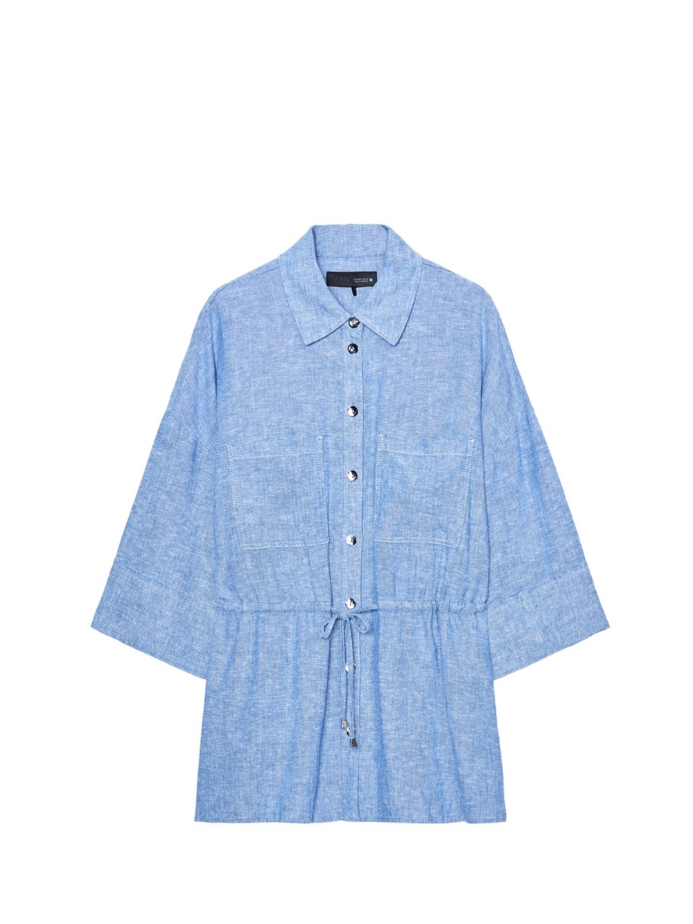 Zara LINEN BLEND SAFARI SHIRT, Size M